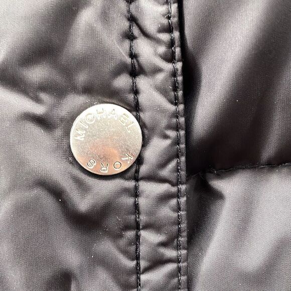 Michael Kors Jacket Woman Medium Black Puffer Coat Down Feather Warm Lightweight - Picture 4 of 12